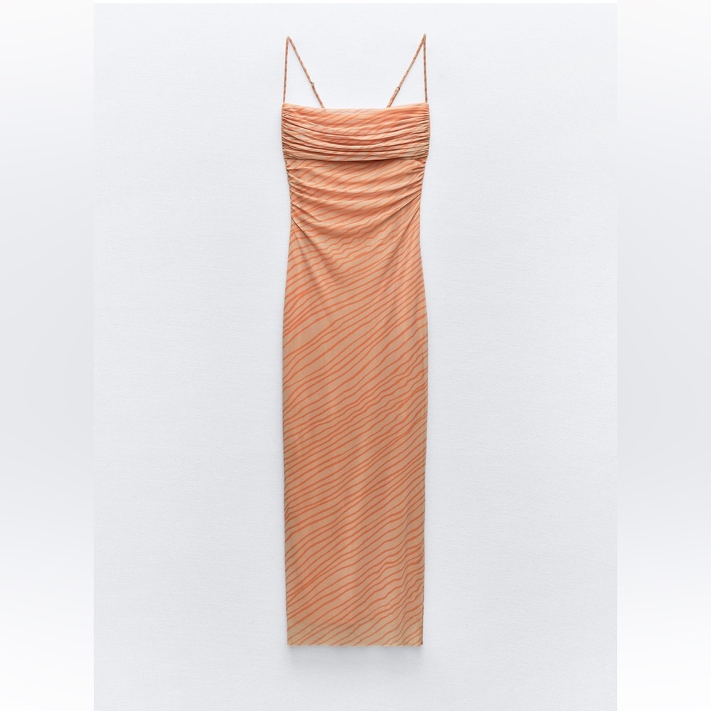 ZARA Oranges printed tulle dress